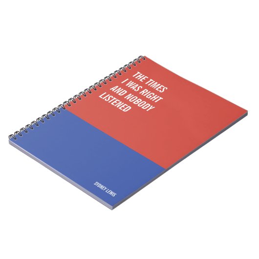 Tijden dat ik gelijk had en niemand luisterde, Sna Notitieboek (Linkerzijde)