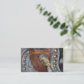 Tijden op lederen bagageruimte visitekaartje (Staand voorkant)