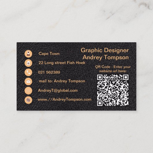 Tijden op lederen bagageruimte visitekaartje (Achterkant)