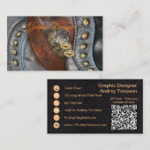 Tijden op lederen bagageruimte visitekaartje (Voorkant / Achterkant)