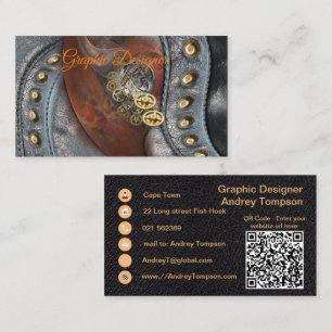 Tijden op lederen bagageruimte visitekaartje