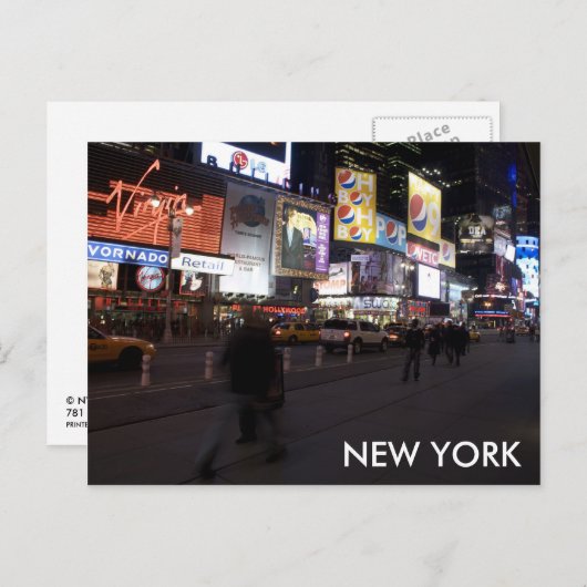 tijden sqaure nyc briefkaart (Voorkant / Achterkant)