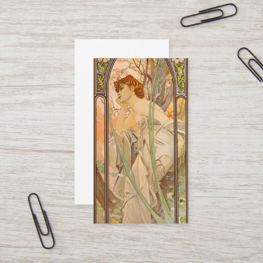 Tijden van de dag, Avond contemplatie, 1899 Visitekaartje (Voorkant / Achterkant in situ)