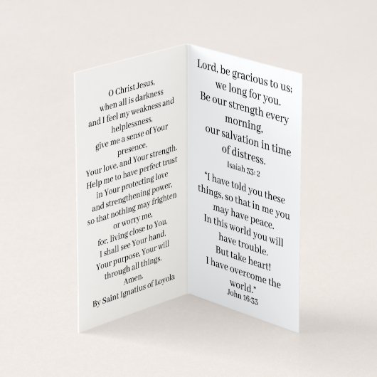 Tijden van problemen gebedskaart kaart (Binnen)