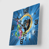 Tijden voor het afspelen van muziek vierkante klok (Hoek)