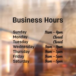  tijden voor kantooruren raamsticker