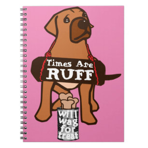 Tijden zijn rotsbruine puppy Dog Rhodesian Ridgeba Notitieboek