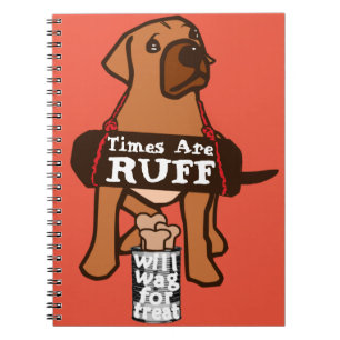 Tijden zijn rotsbruine puppy Dog Rhodesian Ridgeba Notitieboek
