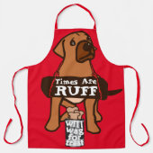 Tijden zijn rotsbruine puppy Dog Rhodesian Ridgeba Schort (Voorkant)