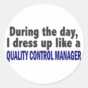 Tijdens de dag Quality Control Manager Ronde Sticker