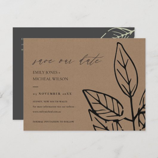 TIJDENS DE DATUM BEWAREN DE CONTEMPORAIRE RUST BRO AANKONDIGINGSKAART (Voorkant / Achterkant)