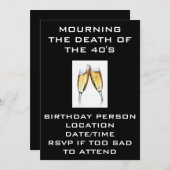 TIJDENS DE DOOD VAN DE 40-INVITATIE KAART (Voorkant / Achterkant)