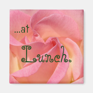 Tijdens de lunch magneten Roze Roos Kantoor Magnet