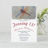 TIJDENS DE RAGONFLY-INVITATIE VAN 13 PARTIJEN KAART (Staand voorkant)