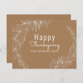 Tijdens de Thanksgiving eikelkrans handgetekende i Briefkaart (Voorkant / Achterkant)