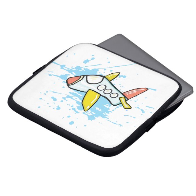 Tijdens de vlucht laptop sleeve (Voorkant top)