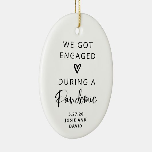 Tijdens een pandemie | Foto terug Keramisch Ornament (Rechts)