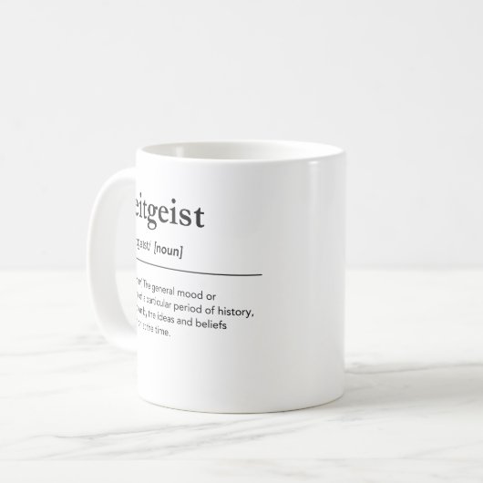 tijdgeest-definitie van het duits hedendaags koffiemok (Voorkant links)