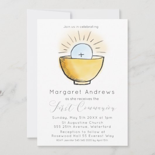 Tijdige eerste communistische religieuze uitnodigi kaart (Voorkant)