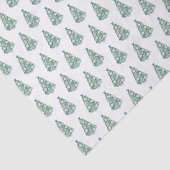 Tijdige Waterverf blauw en witte kerstboom Tissuepapier (Detail)