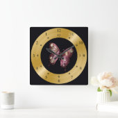 Tijdklok van de machine ~ Steampunk~ Butterfly Gea Vierkante Klok (Huis)