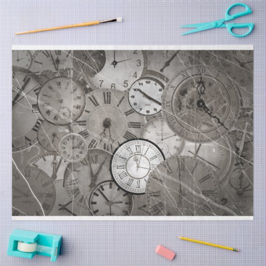 Tijdklokken Collage 3-deklaagpapier Tissuepapier (Craft)