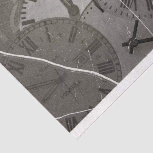 Tijdklokken Collage 3-deklaagpapier Tissuepapier (Detail)