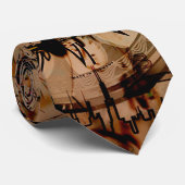 Tijdklokken Stedenstad Collage Stropdas (Opgerold)