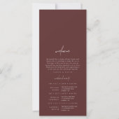 Tijdlijn Boho Burgundy Modern Wedding Day (Voorkant)