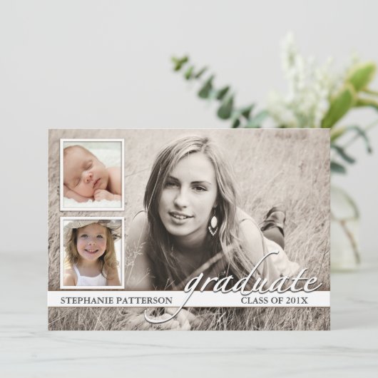 Tijdlijn drie uitnodiging voor fotografie (Staand voorkant)