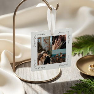 Tijdlijn Foto Herinnering voor Koppels Metalen Ornament