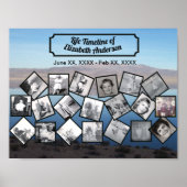 Tijdlijn Fotocollage met meer en bergen Poster (Voorkant)