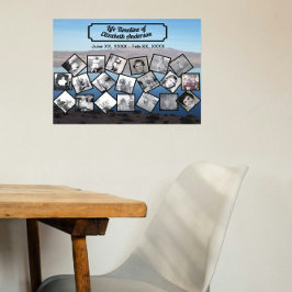 Tijdlijn Fotocollage met meer en bergen Poster