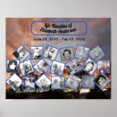 Tijdlijn Fotocollage op boomlijn Zonsondergang Pos Poster (Voorkant)