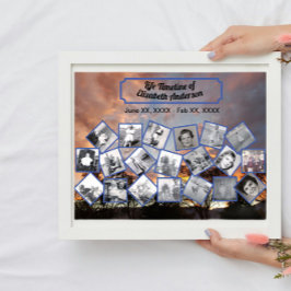 Tijdlijn Fotocollage op boomlijn Zonsondergang Pos Poster