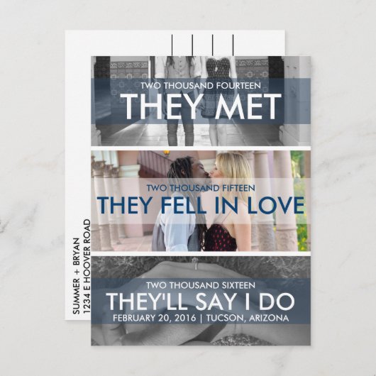 Tijdlijn Het Briefkaart Datum opslaan (Voorkant / Achterkant)