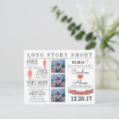 Tijdlijn in Coral Save the Date Post Kaart (Staand voorkant)