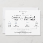 Tijdlijn Lichtgrijze bruiloft uitnodiging (Voorkant)