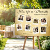 Tijdlijn met foto's en herinneringen van de begraf poster