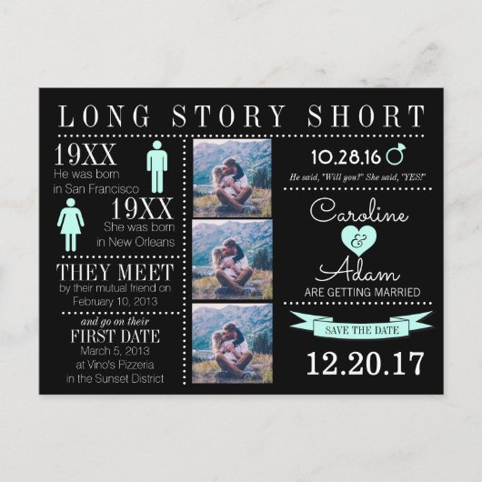 Tijdlijn Opslaan Datum Post Card Aankondigingskaart (Voorkant)