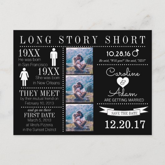 Tijdlijn Opslaan Datum Post Card Aankondigingskaart (Voorkant)