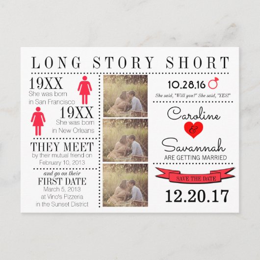 Tijdlijn Opslaan Datum Post Card Aankondigingskaart (Voorkant)