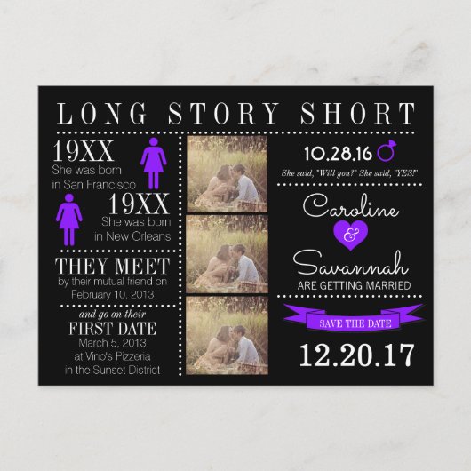 Tijdlijn Opslaan Datum Post Card Aankondigingskaart (Voorkant)