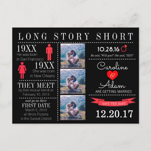 Tijdlijn Opslaan Datum Post Card Aankondigingskaart (Voorkant)