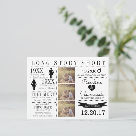 Tijdlijn Opslaan Datum Post Card Aankondigingskaart (Staand voorkant)