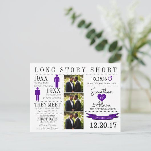 Tijdlijn Opslaan Datum Post Card Aankondigingskaart (Staand voorkant)