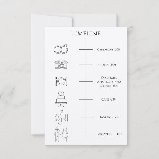 Tijdlijn Orde van Evenementen Heart Leaf Tree Prog Kaart (Voorkant)