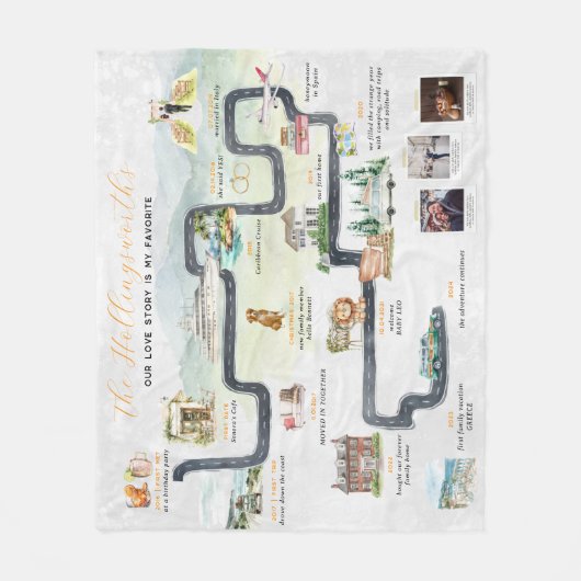 Tijdlijn relatie-artikel | Schattige gepersonalise Fleece Deken (Voorkant)