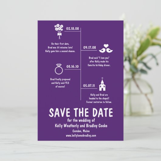 Tijdlijn Relatie Sla de Datum Op Save The Date (Staand voorkant)