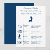 Tijdlijn trouwweekendprogramma Newport RI Kaart (Voorkant / Achterkant)